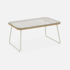 Loungeset aus verzinktem Stahl mit Kunststoffbespannung, 4 Sitzplätze