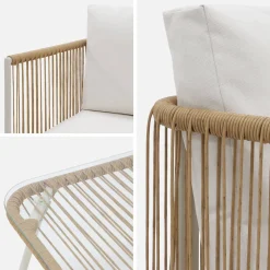 Loungeset aus verzinktem Stahl mit Kunststoffbespannung, 4 Sitzplätze