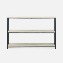 Metallregal mit Ablagen in Holzdesign