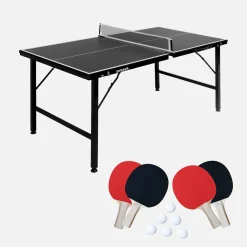 Mini-Tischtennisplatte Indoor, klappbar, mit 4 Schlägern und 6 Bällen