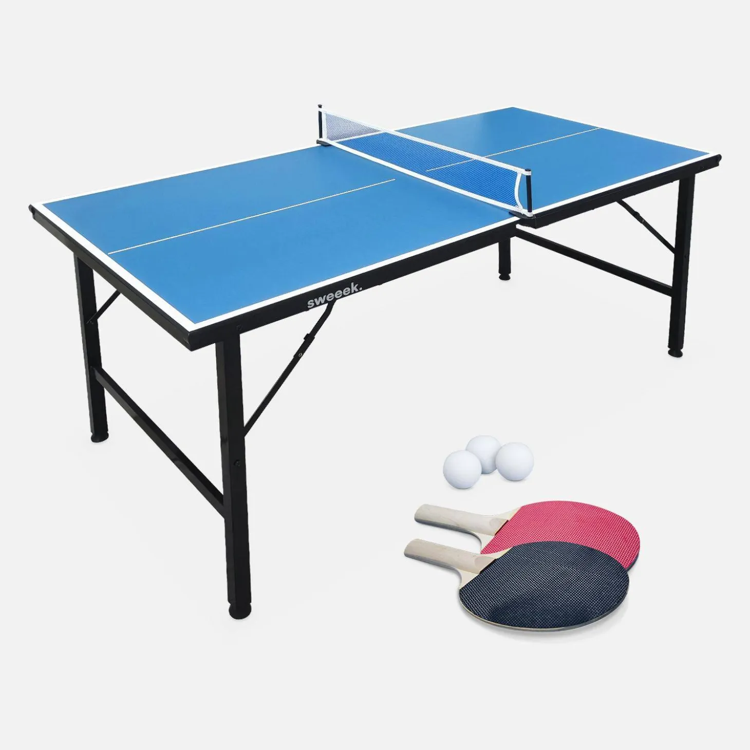 Mini-Tischtennisplatte Indoor, klappbar, mit 2 Schlägern und 3 Bällen