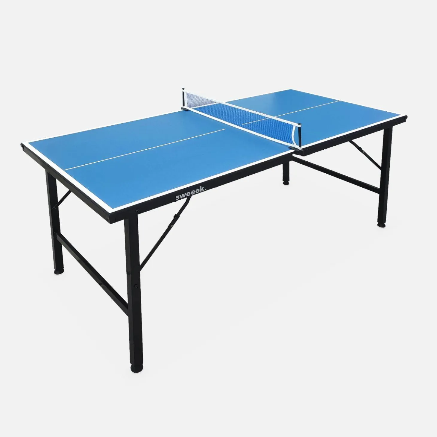 Mini-Tischtennisplatte Indoor, klappbar, mit 4 Schlägern und 6 Bällen