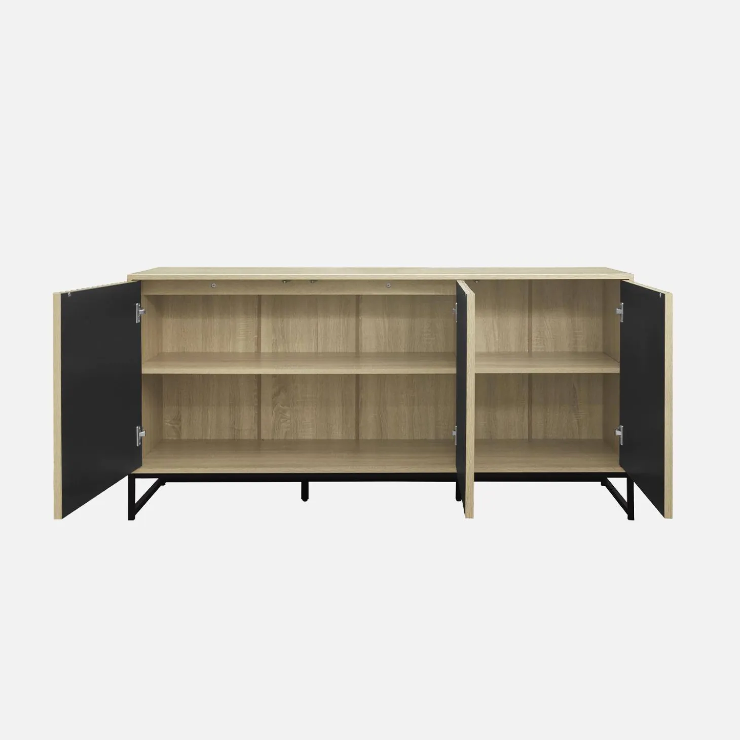 Modernes Sideboard mit Holzoptik und Rillenmuster, 3 Türen, B 160 cm