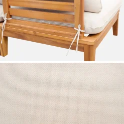 Modulare Gartenbank aus Akazienholz beige