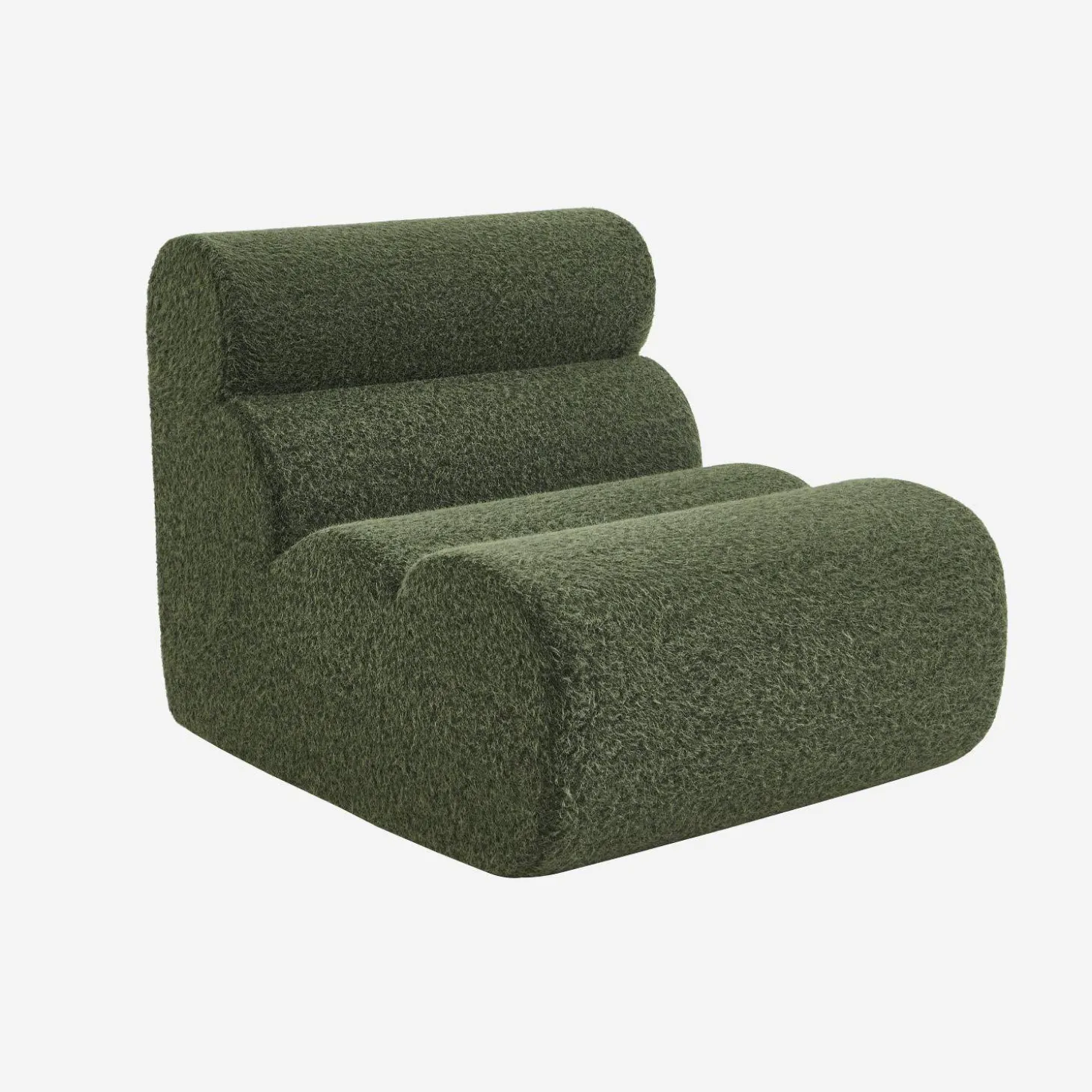 Modularer Lounge-Sessel mit Bezug im Alpaka-Look