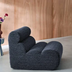Modularer Lounge-Sessel mit Bezug im Alpaka-Look