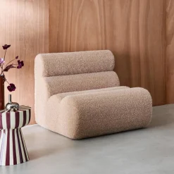 Modularer Lounge-Sessel mit Bezug im Alpaka-Look