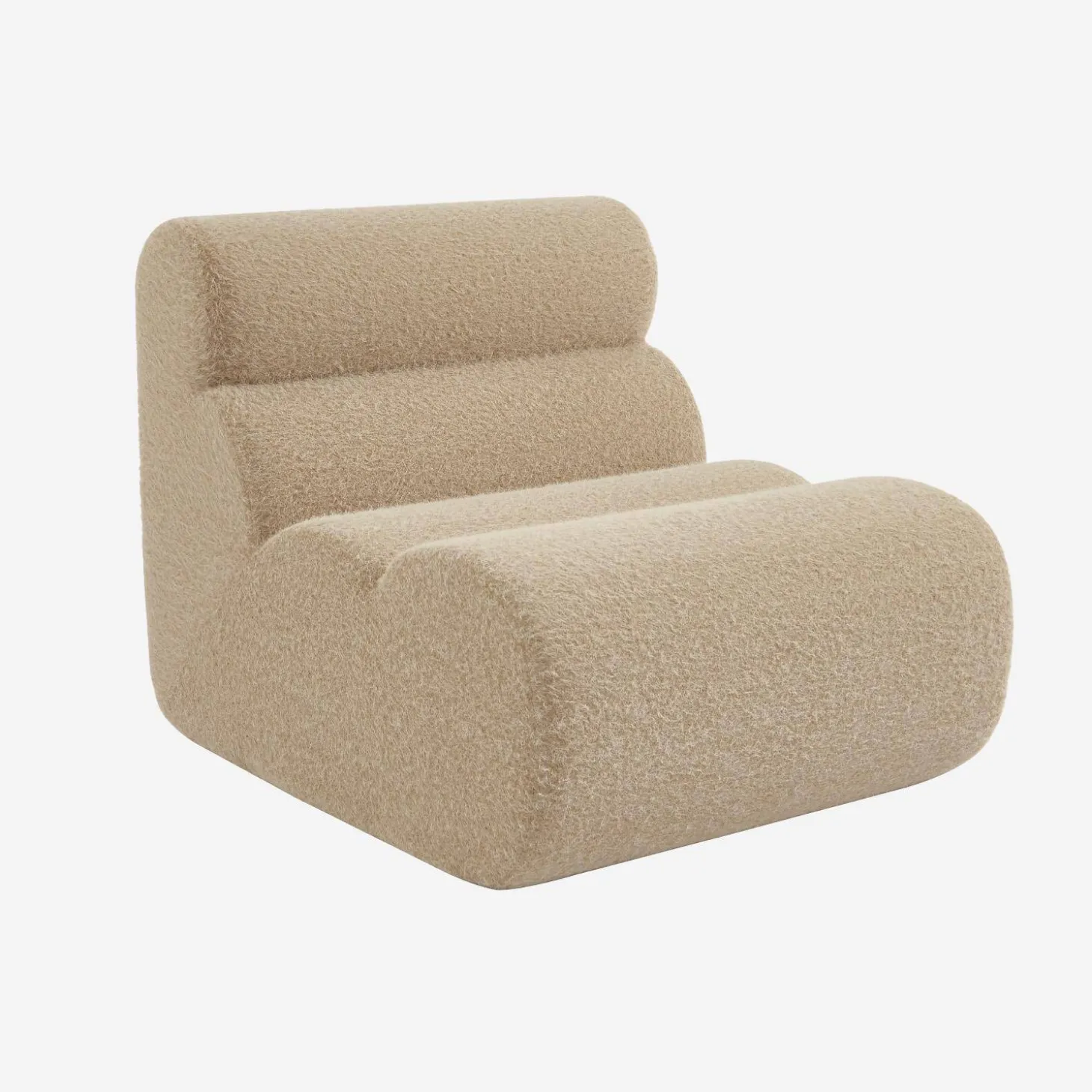 Modularer Lounge-Sessel mit Bezug im Alpaka-Look