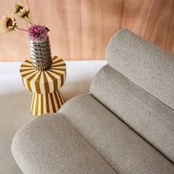 Modularer Lounge-Sessel mit strukturiertem Bouclé-Bezug