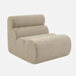 Modularer Lounge-Sessel mit strukturiertem Bouclé-Bezug