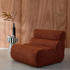 Modularer Lounge-Sessel mit strukturiertem Bouclé-Bezug