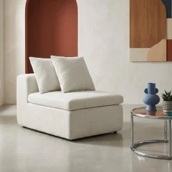 Modularer Sessel mit Chenille-Bezug 1-Sitzer