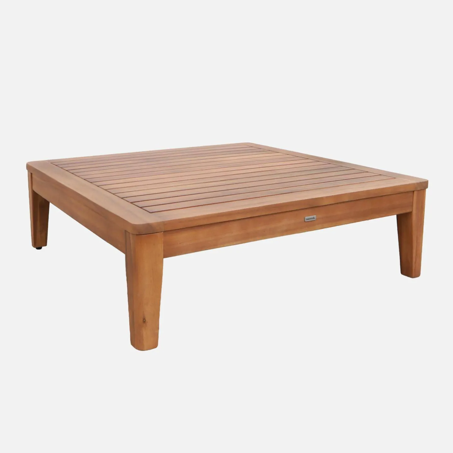 Modulares Gartenmöbelset aus Akazienholz 3-Sitzer mit Seitenteilen und Bouclé-Look