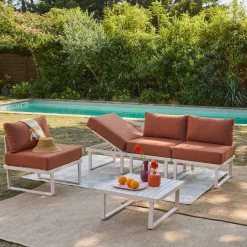 Modulares Gartenmöbel-Set aus Aluminium für 4 Personen