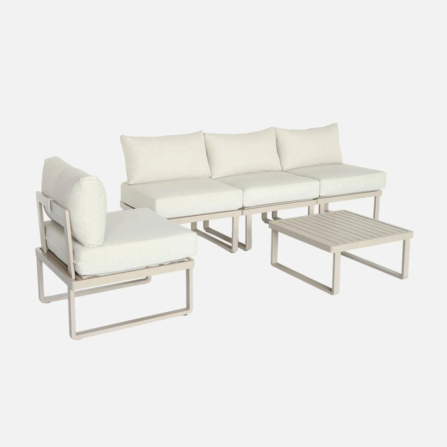 Modulares Gartenmöbel-Set aus Aluminium für 4 Personen
