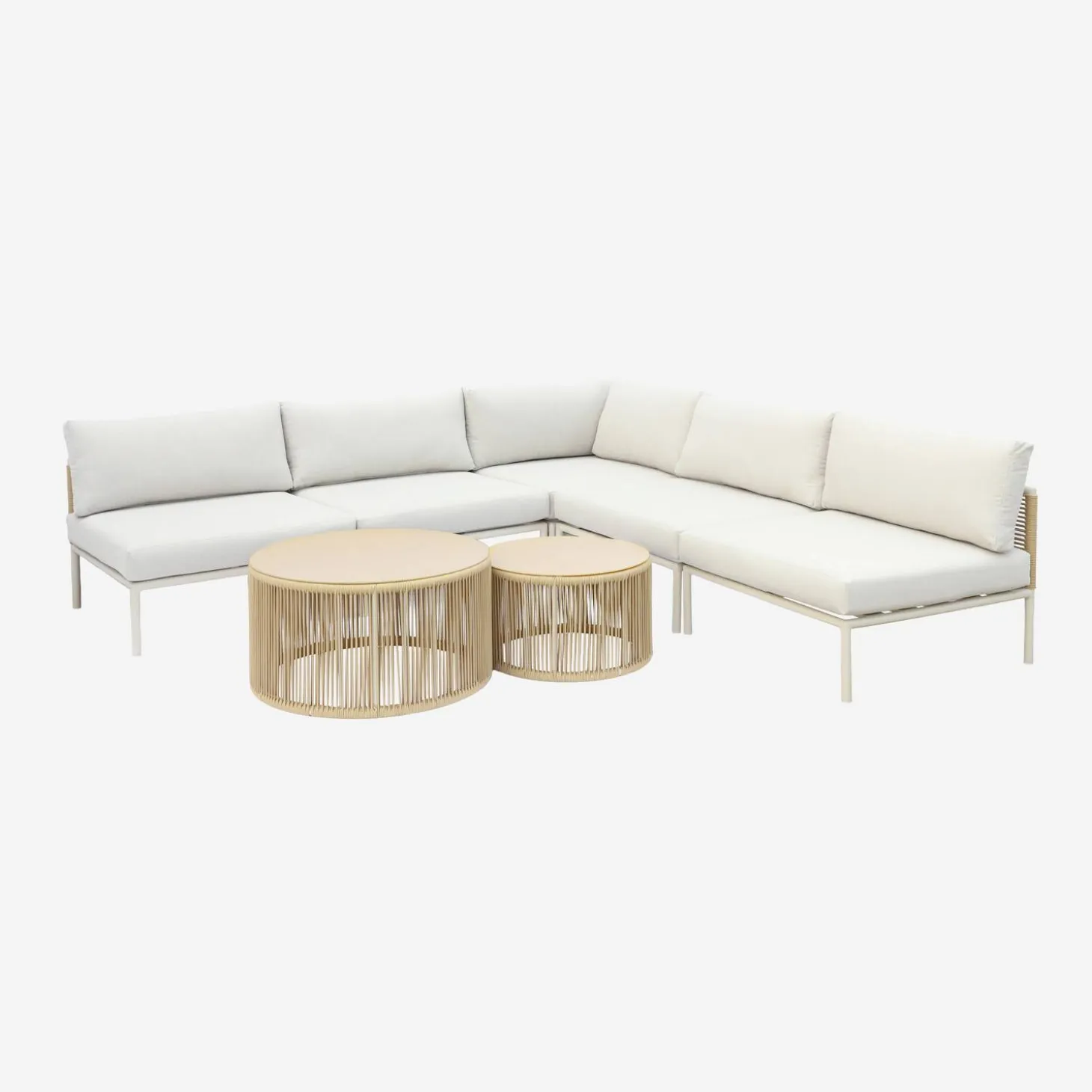 Modulares Gartenmöbel-Set aus Aluminium und Seilbespannung für 5 Personen