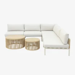 Modulares Gartenmöbel-Set aus Aluminium und Seilbespannung für 5 Personen