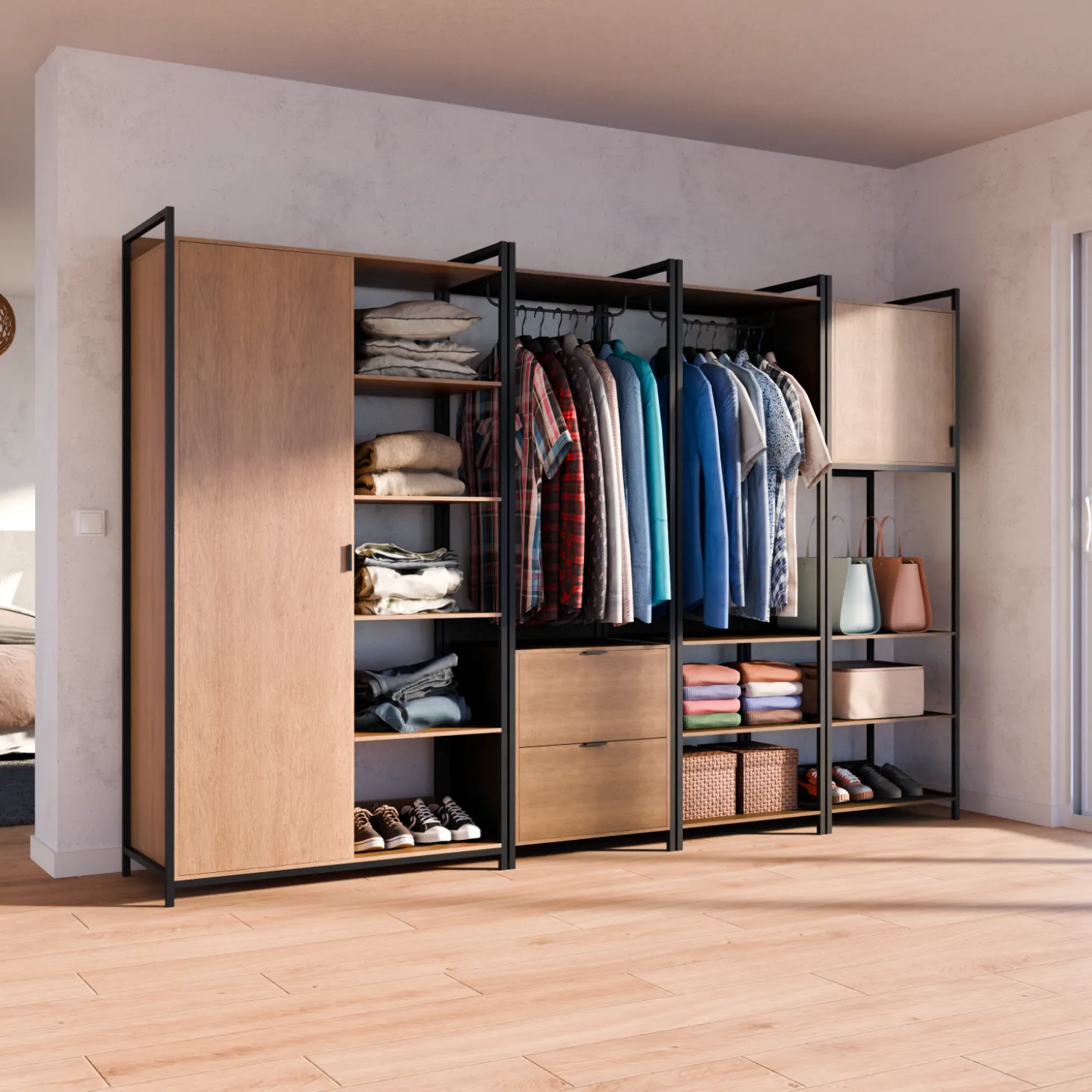 Modulares Kleiderschrank-Set mit 4 Elementen