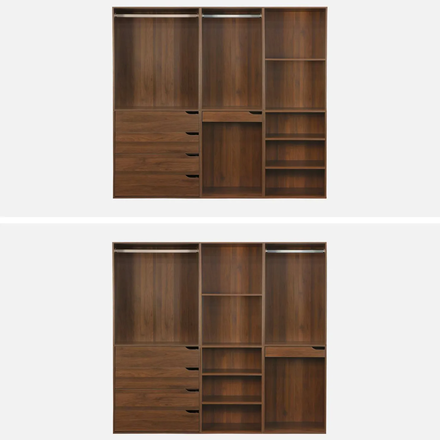Modulares Kleiderschrank-Set mit 3 Elementen, Laminatplatten