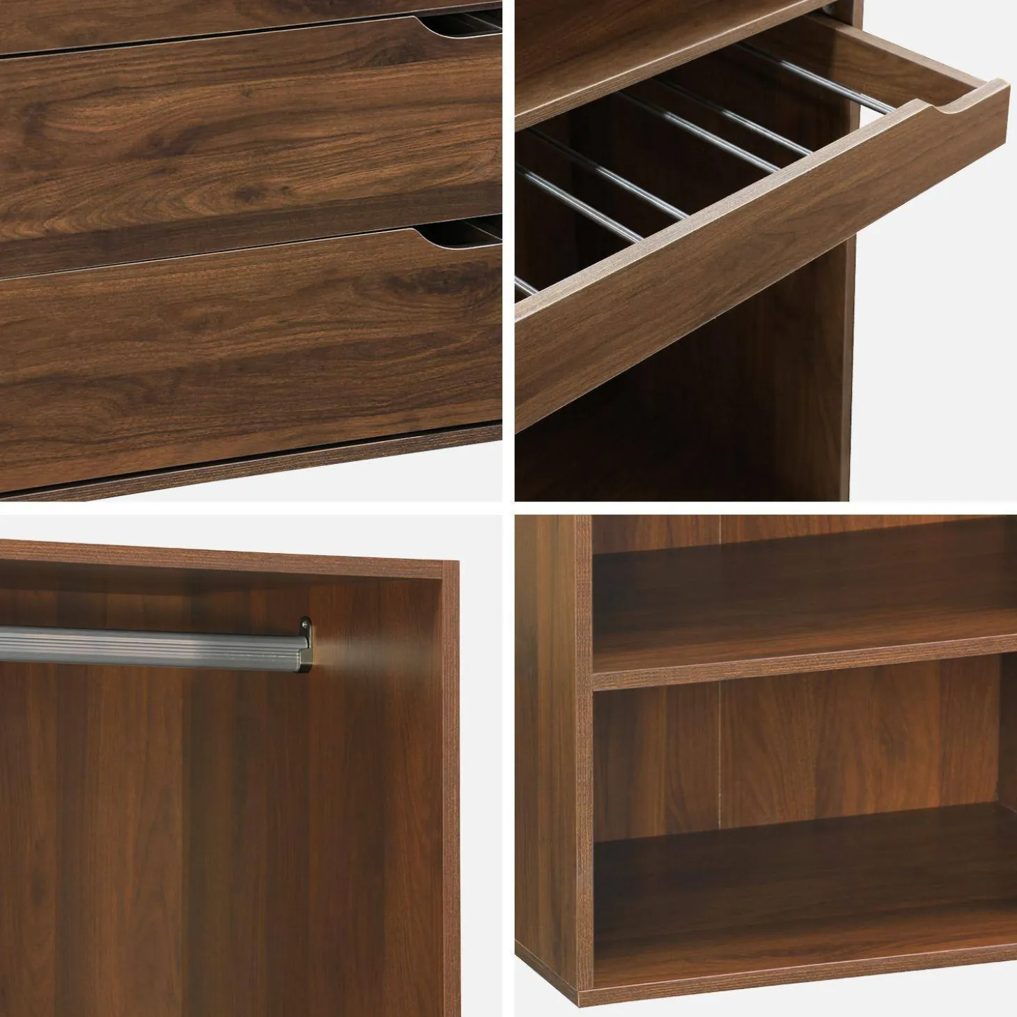 Modulares Kleiderschrank-Set mit 3 Elementen, Laminatplatten