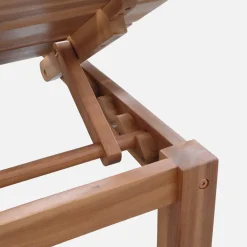 Modulares Loungeset aus naturfarbenem Akazienholz, 2-Sitzer, 3-fach verstellbar mit Tisch