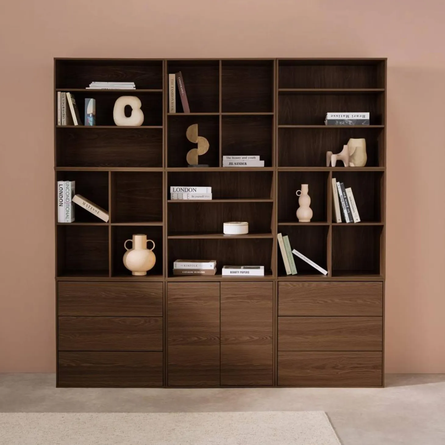 Modulares Regal Holzdekor 9 Elemente
