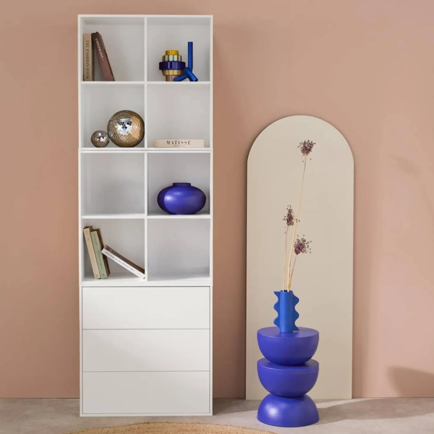 Modulares Regal Holzdekor 3 Elemente - 3 Schubladen 8 Fächer