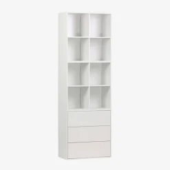 Modulares Regal Holzdekor 3 Elemente - 3 Schubladen 8 Fächer