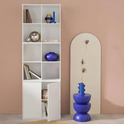 Modulares Regal Holzdekor 3 Elemente - 2 Türen 8 offene Fächer