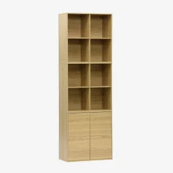 Modulares Regal Holzdekor 3 Elemente - 2 Türen 8 offene Fächer