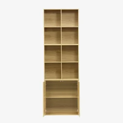Modulares Regal Holzdekor 3 Elemente - 2 Türen 8 offene Fächer