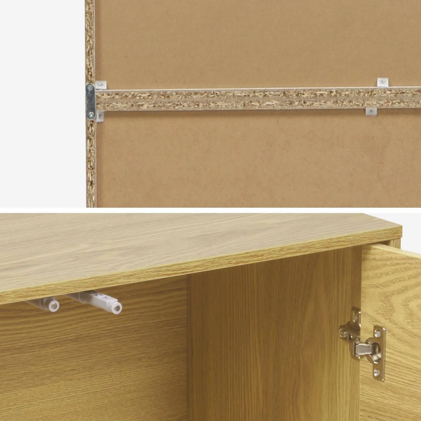 Modulares Regal Holzdekor 3 Elemente - 2 Türen 6 offene Fächer