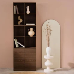 Modulares Regal Holzdekor 3 Elemente - 2 Türen 8 offene Fächer