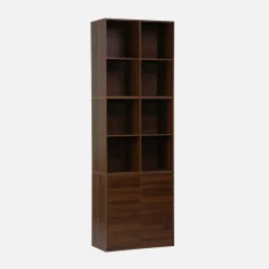 Modulares Regal Holzdekor 3 Elemente - 2 Türen 8 offene Fächer