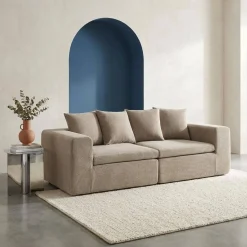 Modulares 2-Sitzer Sofa mit Chenille-Bezug