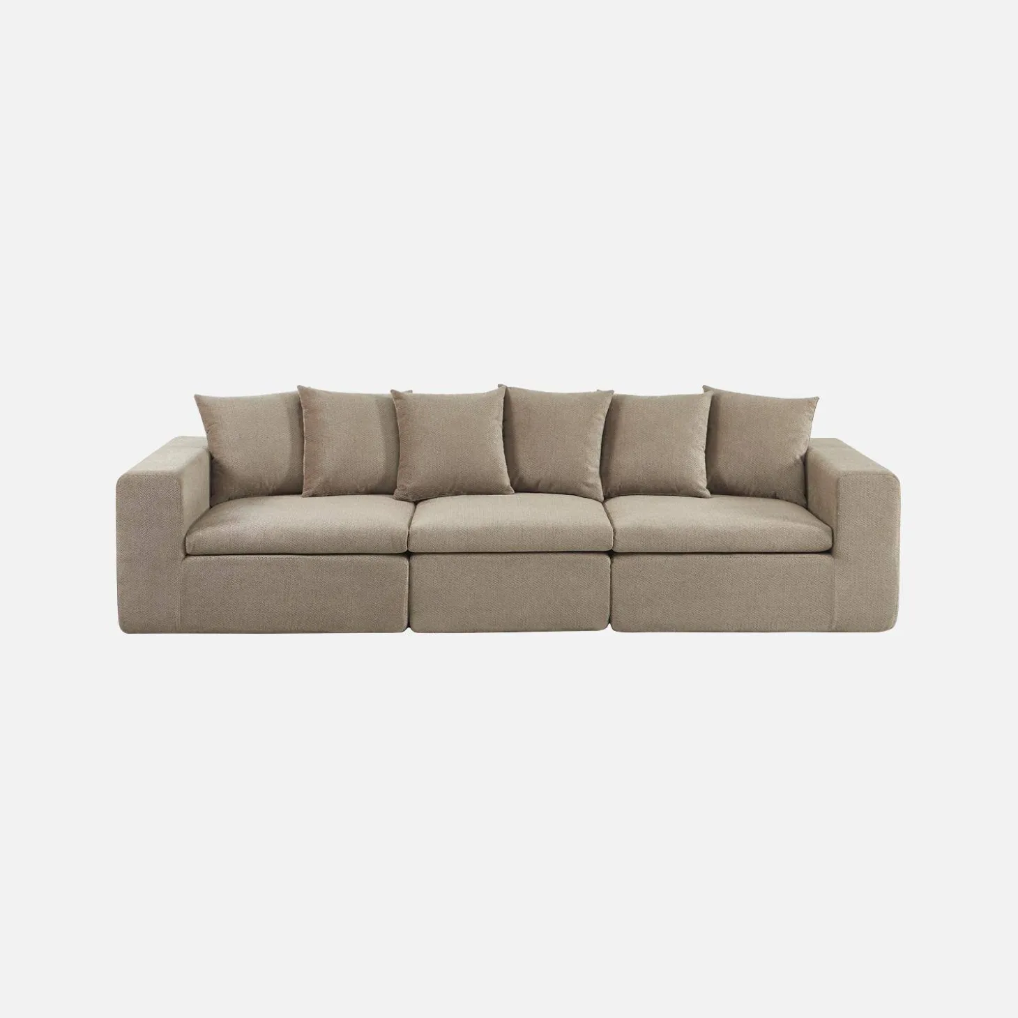Modulares 3-Sitzer Sofa mit Chenille-Bezug