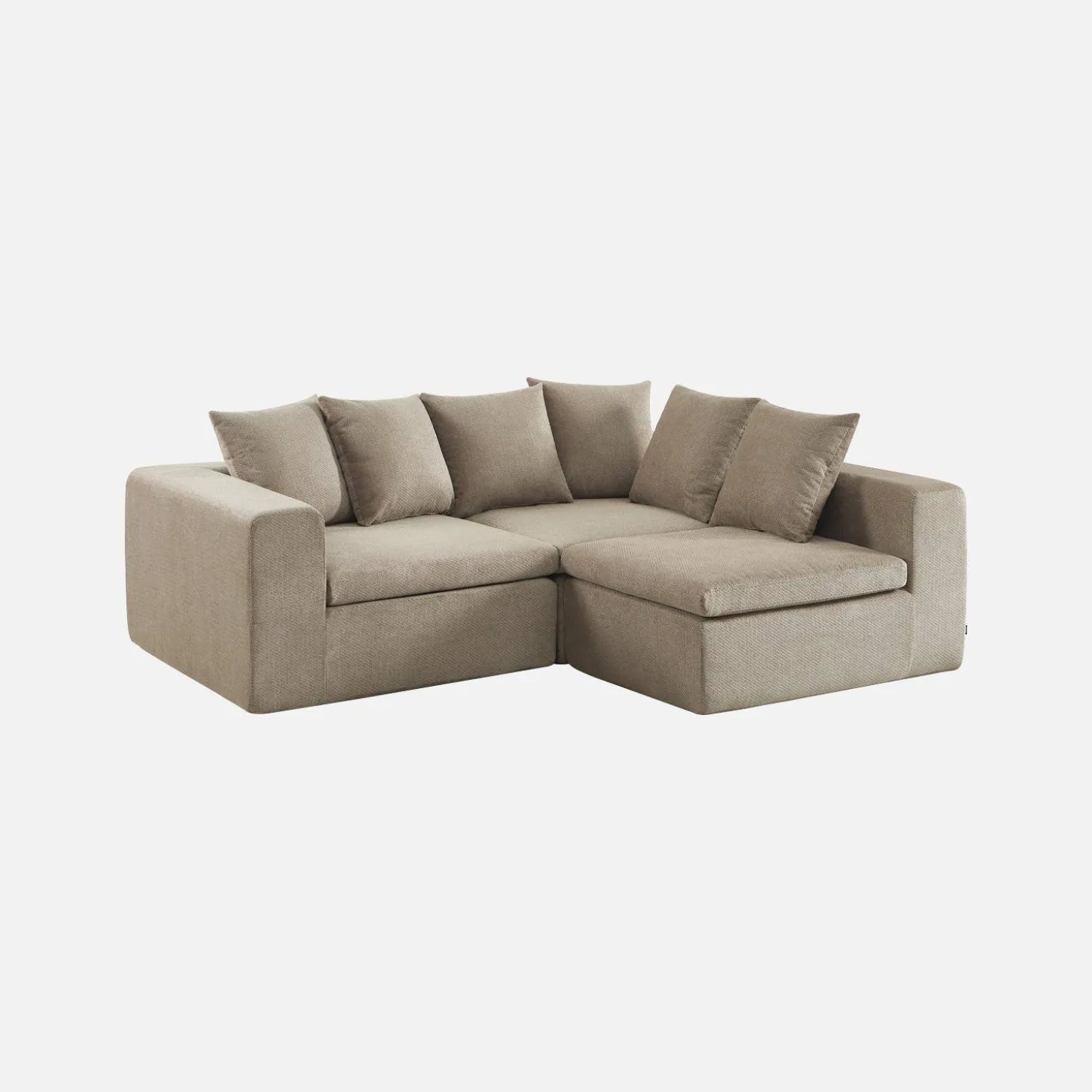 Modulares 3-Sitzer Sofa mit Chenille-Bezug