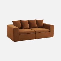 Modulares 2-Sitzer Sofa mit Chenille-Bezug