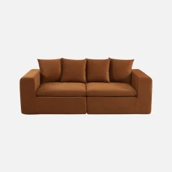Modulares 2-Sitzer Sofa mit Chenille-Bezug