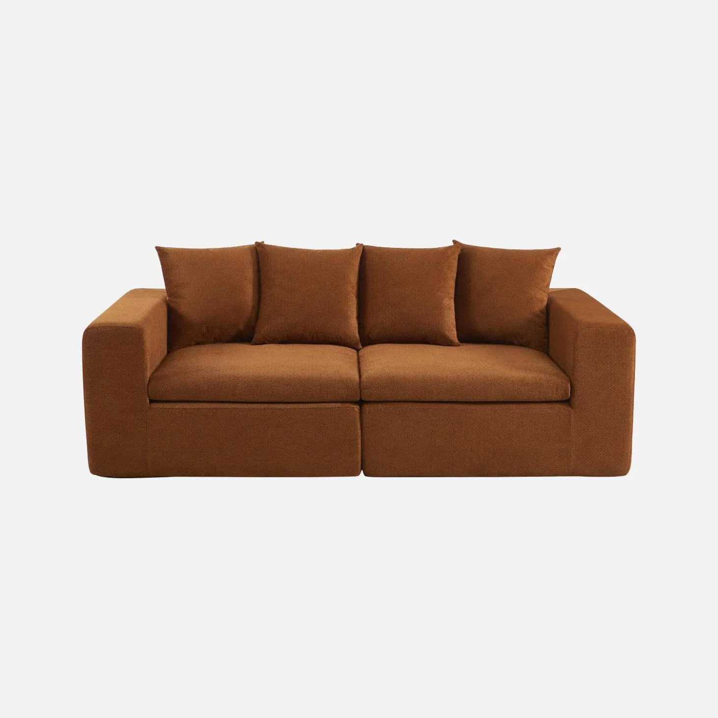 Modulares 2-Sitzer Sofa mit Chenille-Bezug
