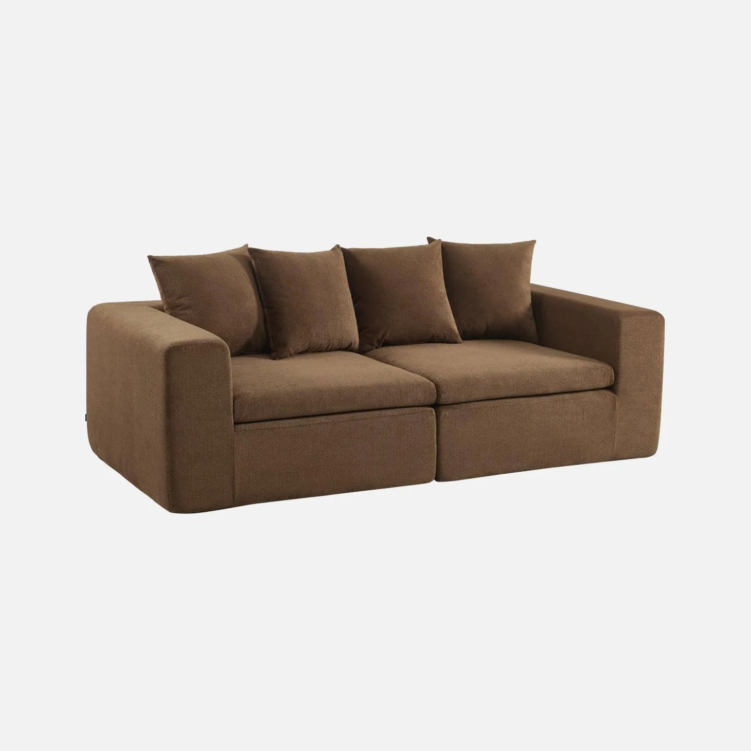 Modulares 2-Sitzer Sofa mit Chenille-Bezug
