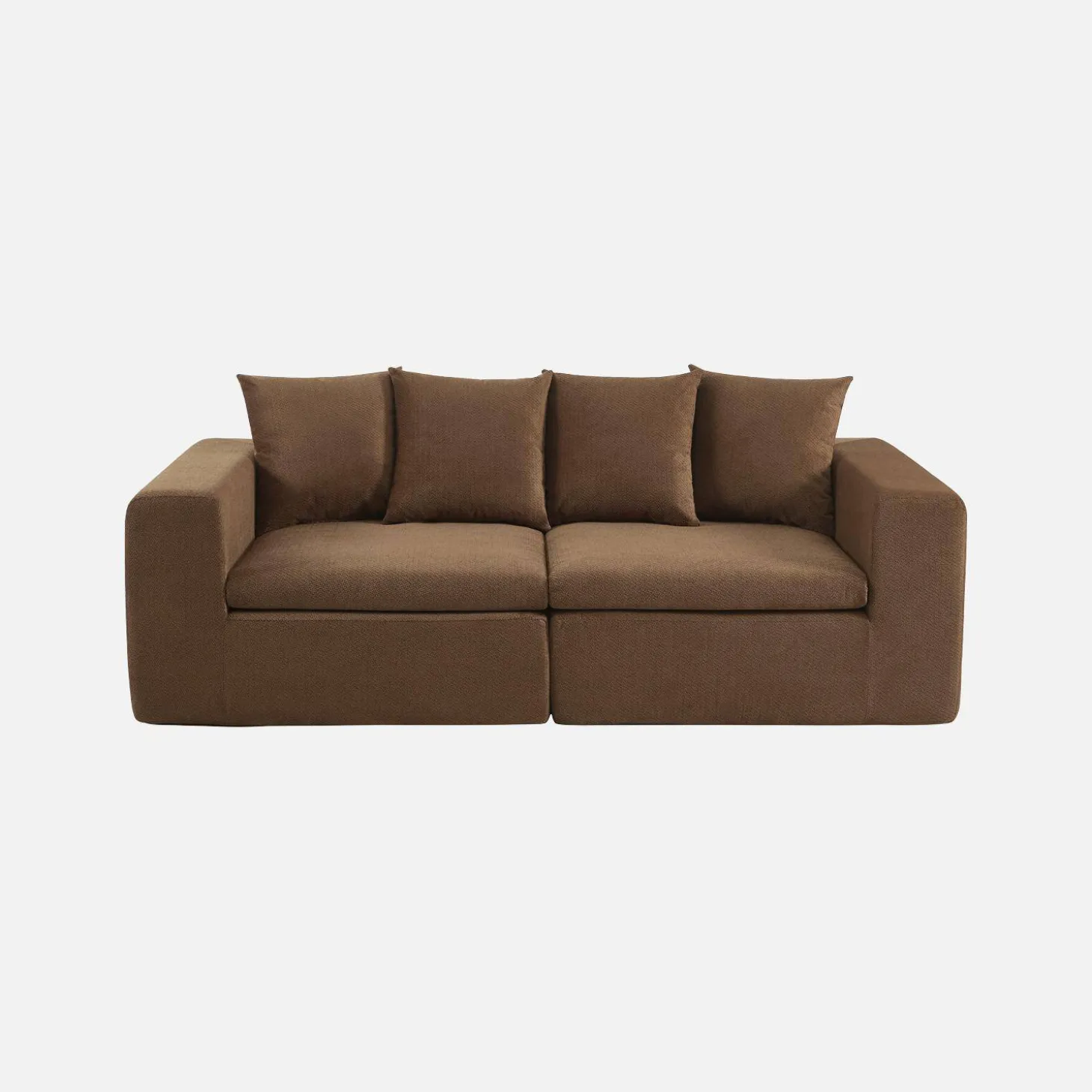 Modulares 2-Sitzer Sofa mit Chenille-Bezug