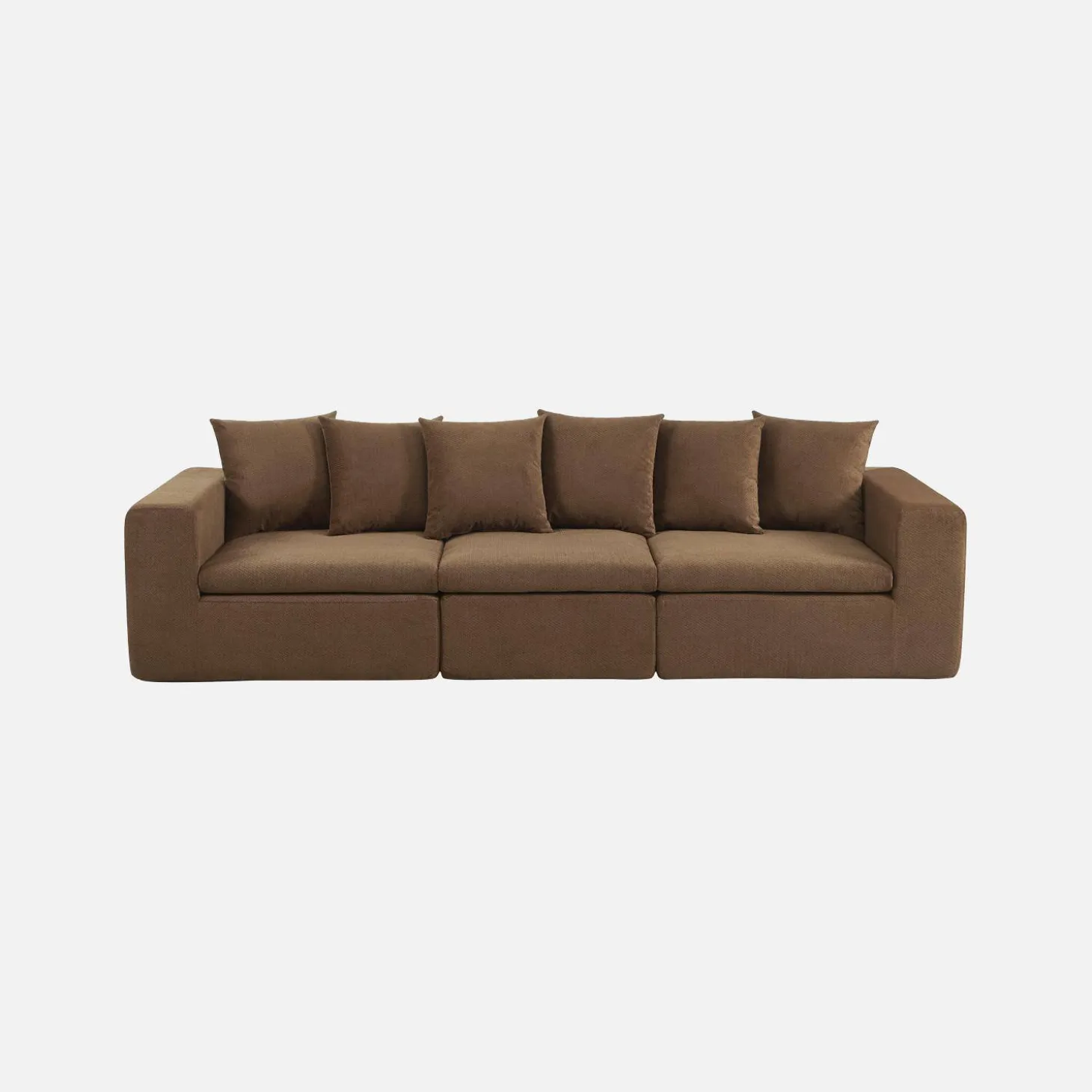 Modulares 3-Sitzer Sofa mit Chenille-Bezug