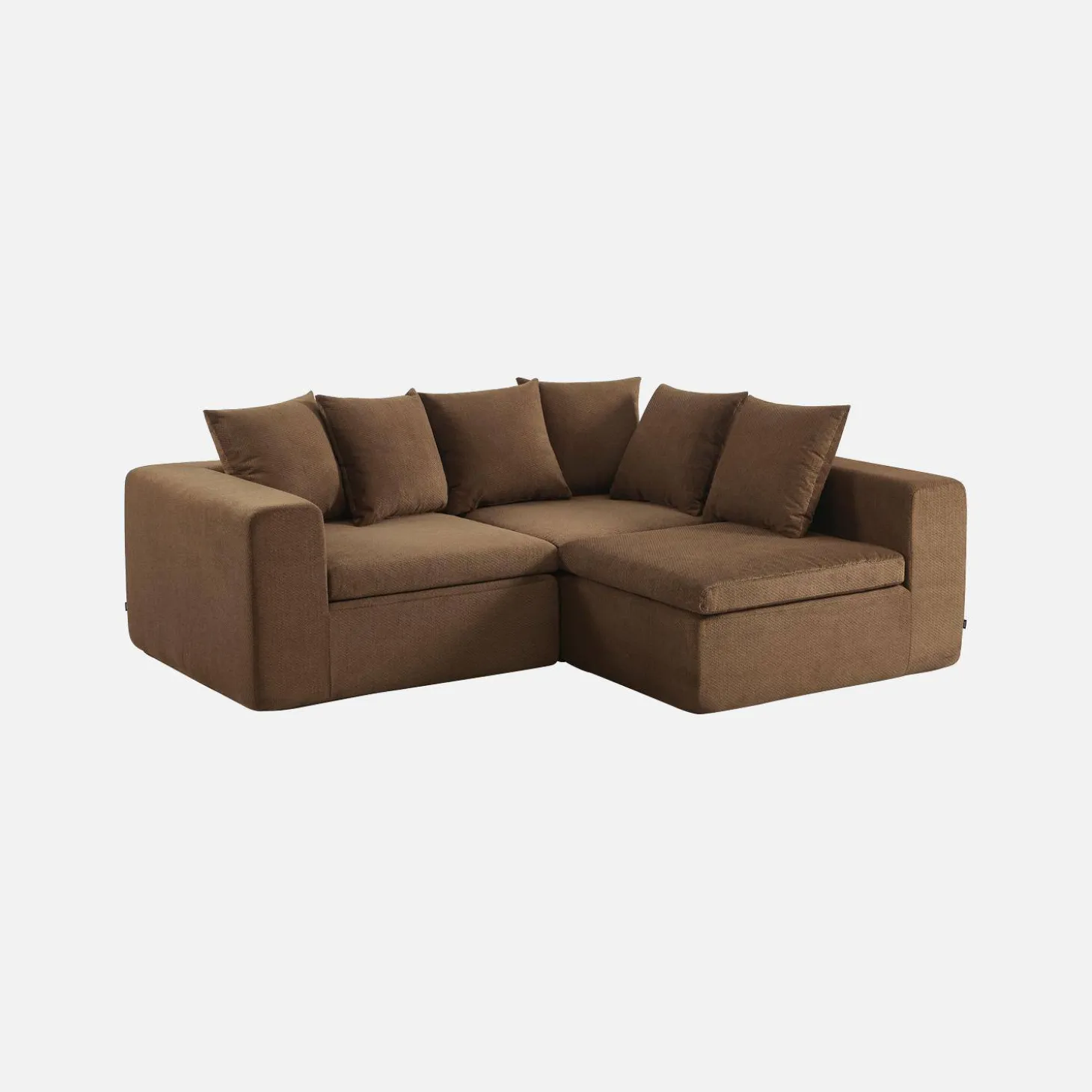 Modulares 3-Sitzer Sofa mit Chenille-Bezug