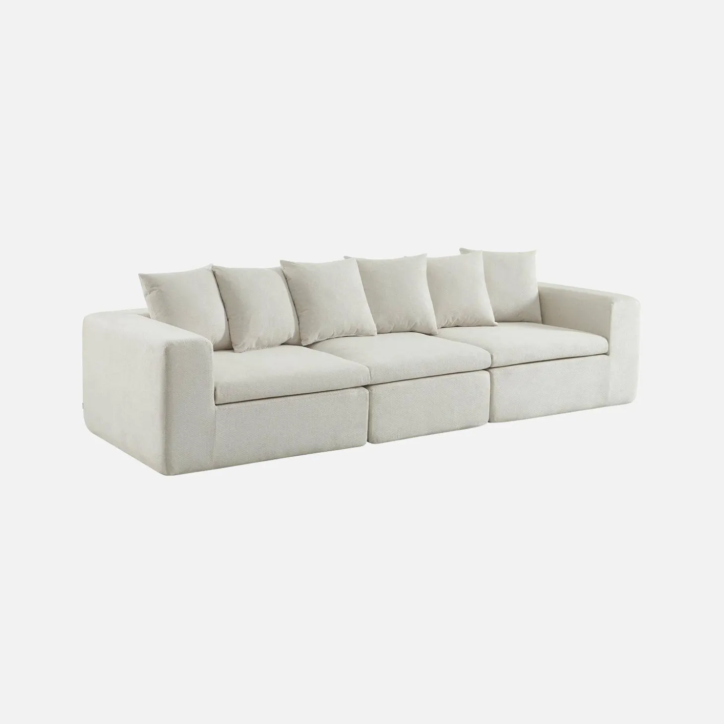 Modulares 3-Sitzer Sofa mit Chenille-Bezug