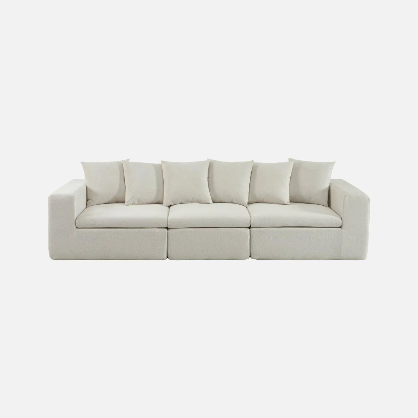 Modulares 3-Sitzer Sofa mit Chenille-Bezug