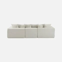 Modulares 3-Sitzer Sofa mit Chenille-Bezug