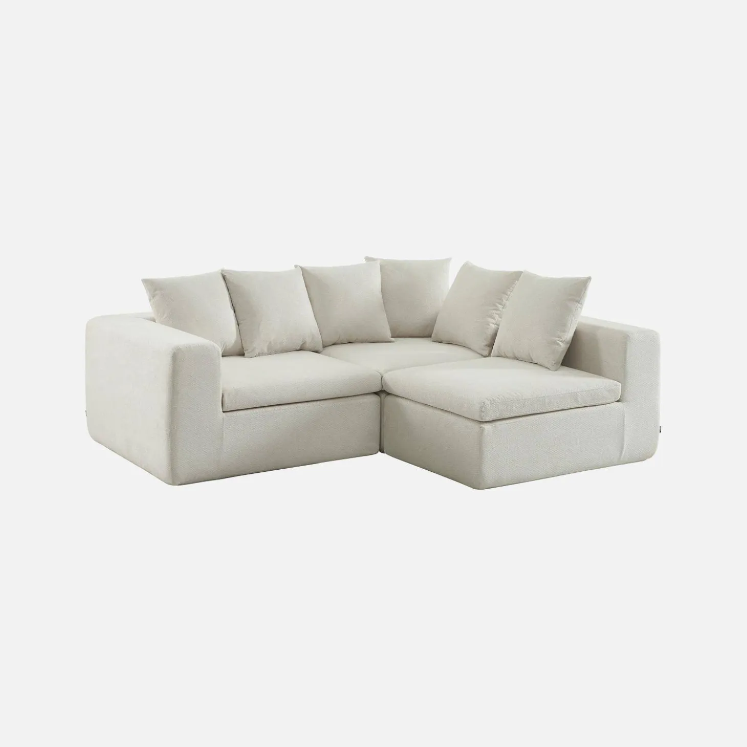 Modulares 3-Sitzer Sofa mit Chenille-Bezug