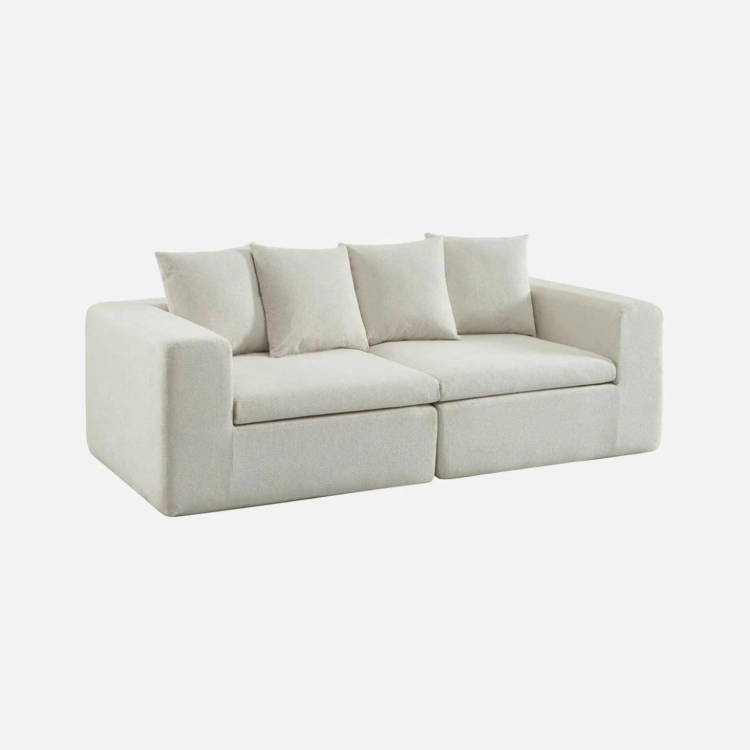 Modulares 2-Sitzer Sofa mit Chenille-Bezug