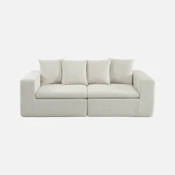 Modulares 2-Sitzer Sofa mit Chenille-Bezug